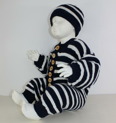 Baby Stripe Outdoors Onesie and Beanie