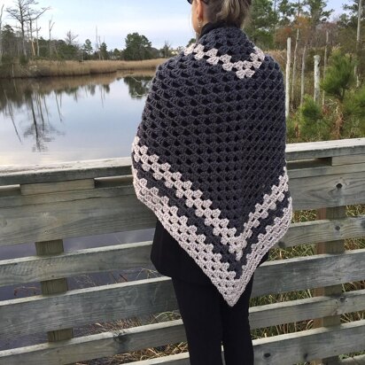 Smoke & Pearls Triangle Shawl