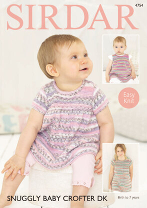 Dress in Sirdar Snuggly Baby Crofter DK - 4754 - Downloadable PDF