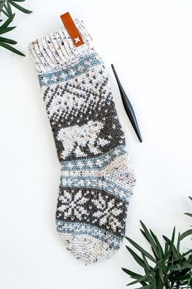 Polar Bear Stroll Crochet Stocking