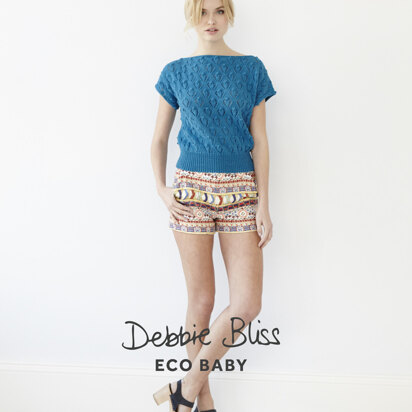 "Lace Knot Top" - Top Knitting Pattern For Women in Debbie Bliss Eco Baby