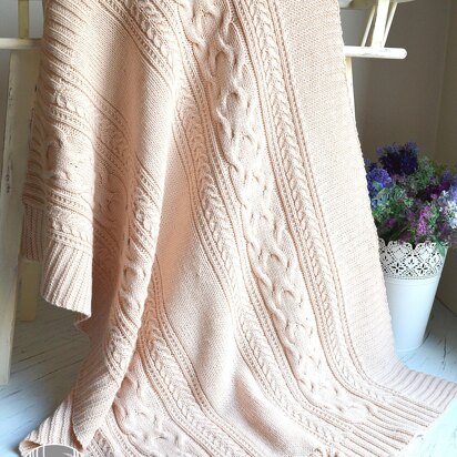 Kabel Treasure Blanket and Baby Bootees - P100 - knitting pattern