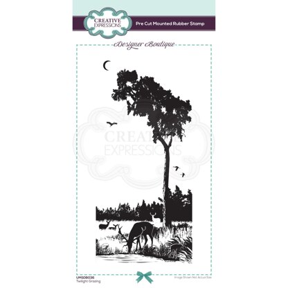 Creative Expressions Designer Boutique Collection Twilight Grazing DL Pre Cut Rubber Stamp