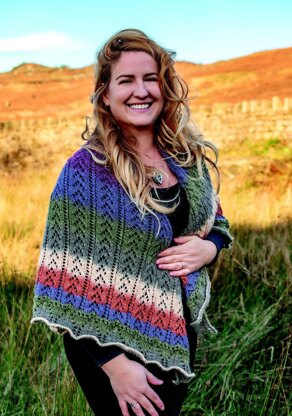 Knit Shawl in King Cole Curiosity DK - E1000 - Downloadable PDF