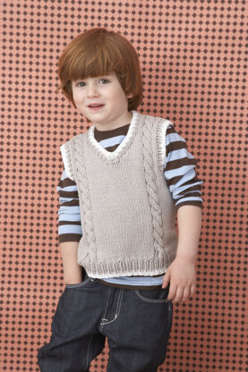 Cable Vest in Lion Brand Cotton-Ease - 70202A