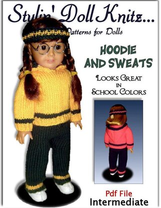 Knitting Patterns for doll clothes, Fit American girl Doll, 18 inch. 05