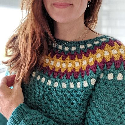 Crochet yoke sweater pattern