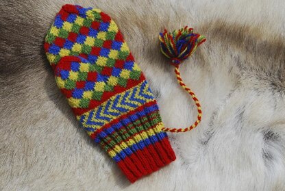 False Entrelac - Sámi Knitted Mitten