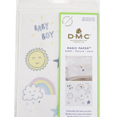 DMC Magic Paper Baby Star Moon Sun Embroidery Sheet