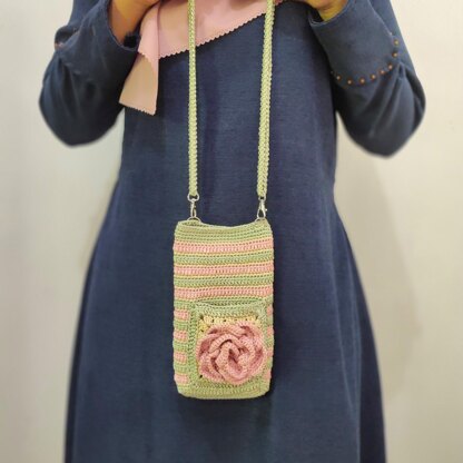 3D Rose Flower Phone Bag