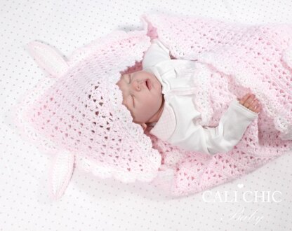 Little Bunny Hooded Baby Blanket Pattern #156