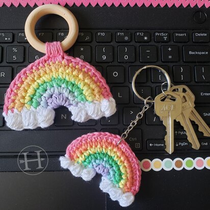 Happy Rainbow Keychain or Teether