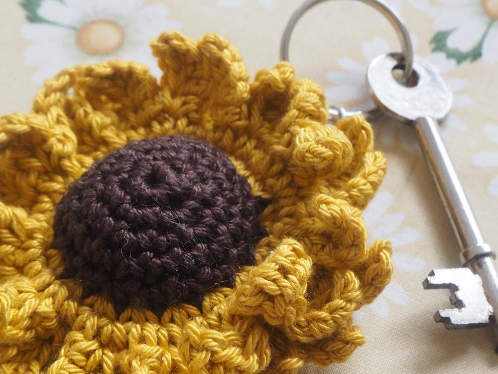 Sunflower Keychain Crochet Pattern