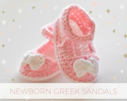 Crochet Newborn Greek Sandal US