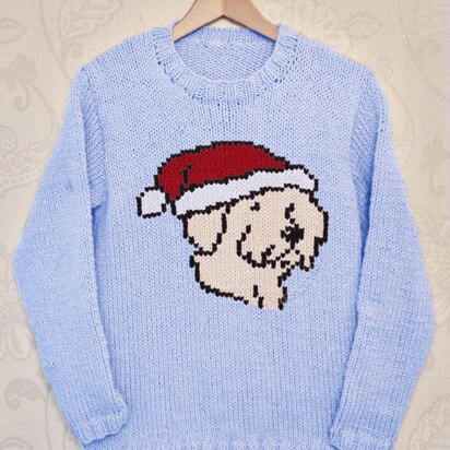 Intarsia - Christmas Dog Chart - Adults Sweater