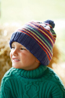 Striped Hat in Schachenmayr Universa - S6909 - Downloadable PDF