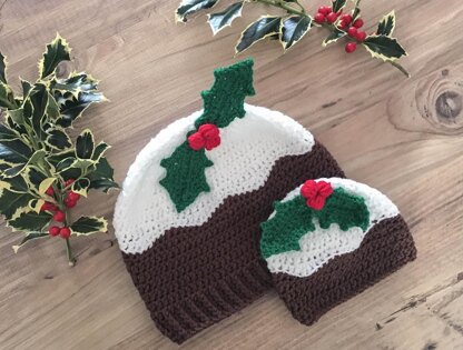 Christmas Pudding & Holly Hat