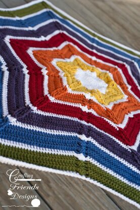 Classic Cable Rainbow Star Afghan