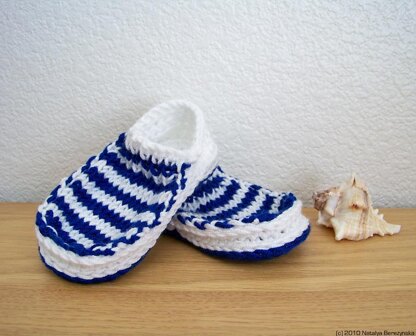 Baby Slippers, Baby Nautical Sailor