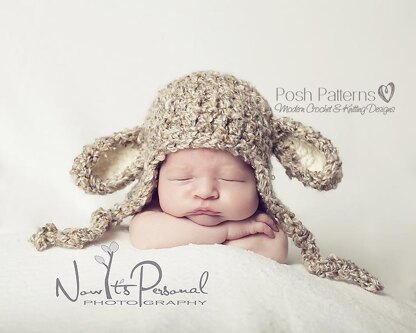 Little Lamb Earflap Hat Crochet Pattern 127