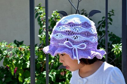 Purple Wave Cotton Sun Hat