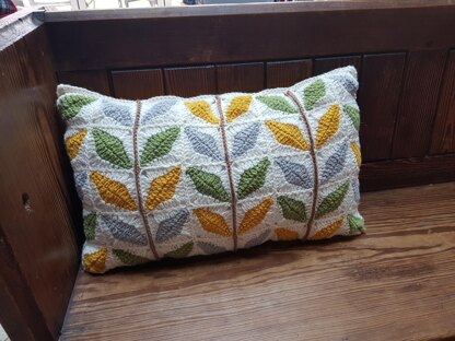 Crochet Orla Kiely inspired cushion