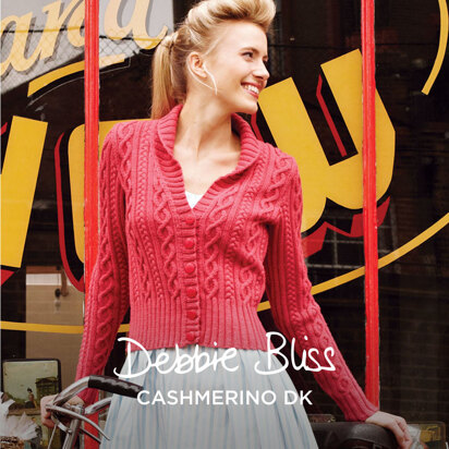 Rosa Cabled Cardigan - Knitting Pattern for Women in Debbie Bliss Cashmerino DK