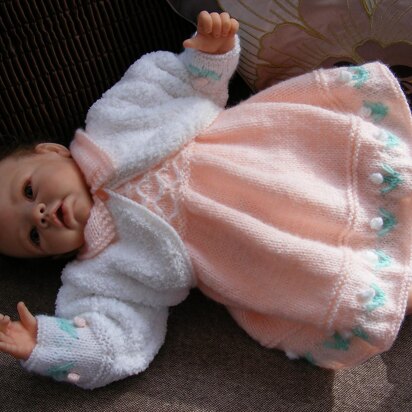 Peach Blossom Baby Dress set