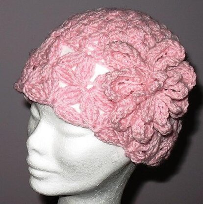 Pink Vintage Look Flower Hat