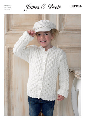 Girl's Jacket in James C. Brett Chunky with Merino - JB154