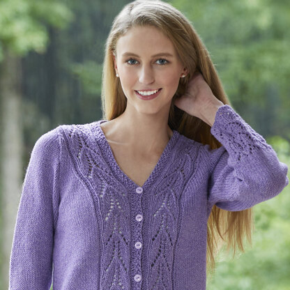 Clematis - Cardigan Knitting Pattern for Women in Tahki Yarns Kiawa