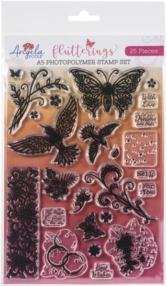 Angela Poole Designs Angela Poole A5 Photopolymer Stamp Set - Flutterings