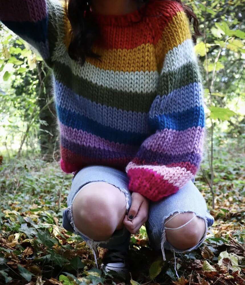 Scrappy Weekend Sweater Knitting pattern by Rainbow Folk LoveCrafts