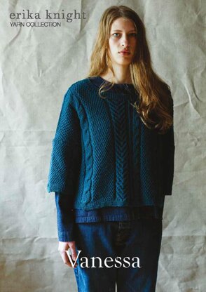 Vanessa Sweater in Erika Knight British Blue 100 - Downloadable PDF