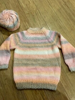 Child's Aran/Bulky Top Down Jumper