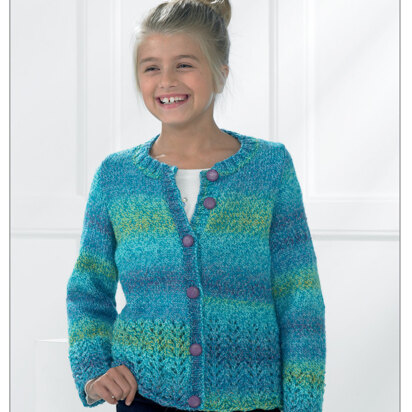 Girl's Cardigan in James C. Brett Marble DK - JB209