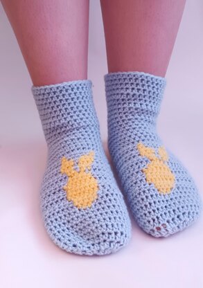The 'Easter Bunny' crochet socks