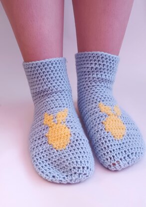 The 'Easter Bunny' crochet socks