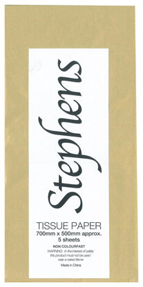Stephens Tissue 750 x 500mm 5 Sheets Metallic Gold