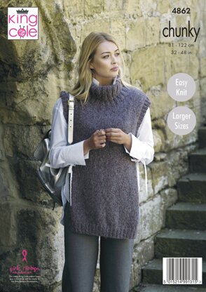 Ladies' Tabards in King Cole Indulge Chunky - 4862 - Downloadable PDF