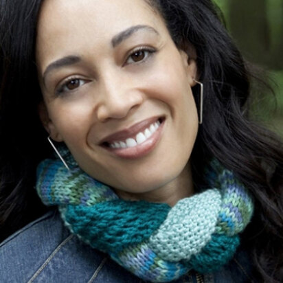 Braided Cowl in Caron Caron Simply Soft Collection and Simply Soft Paints - Downloadable PDF