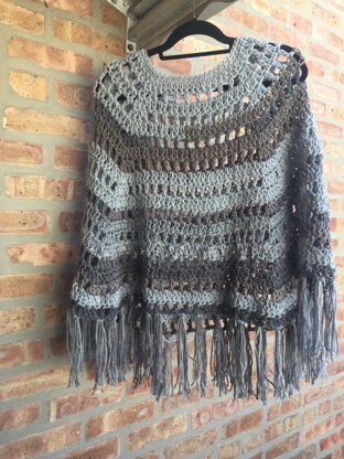 Shades Of Gray Crochet Poncho