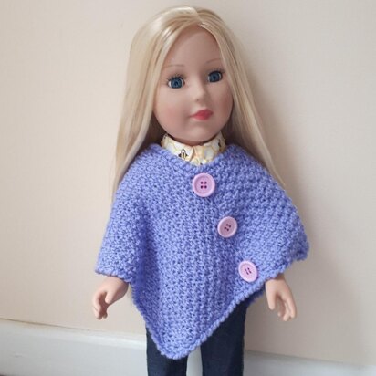 Lavender Poncho for Doll