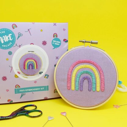 The Make Arcade Pastel Rainbow Embroidery Kit - 4 Inch