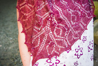 Tulips Triangular Shawl and Square Baby Blanket in SweetGeorgia Cashsilk Lace and Superwash Worsted - Downloadable PDF