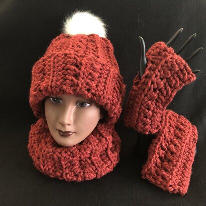 Twisted Flair Ribbed Hat Set