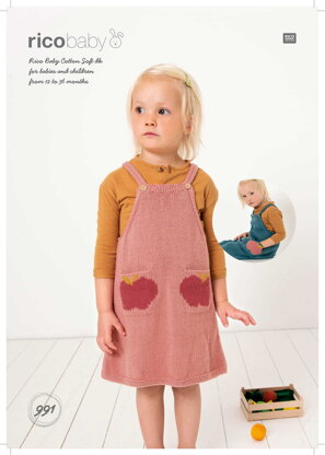 Dungarees and Dress in Rico Baby Cotton Soft DK - 991 - Downloadable PDF