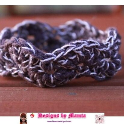 Crochet Scalloped Bangle Bracelet Unique Jewelry