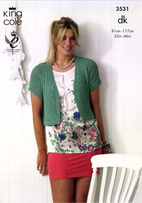 Ladie's Cardigan and Waistcoat in King Cole Bamboo Cotton DK - 3531