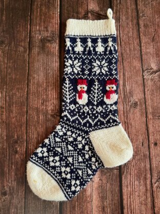 Snowy Midnight Christmas Stocking